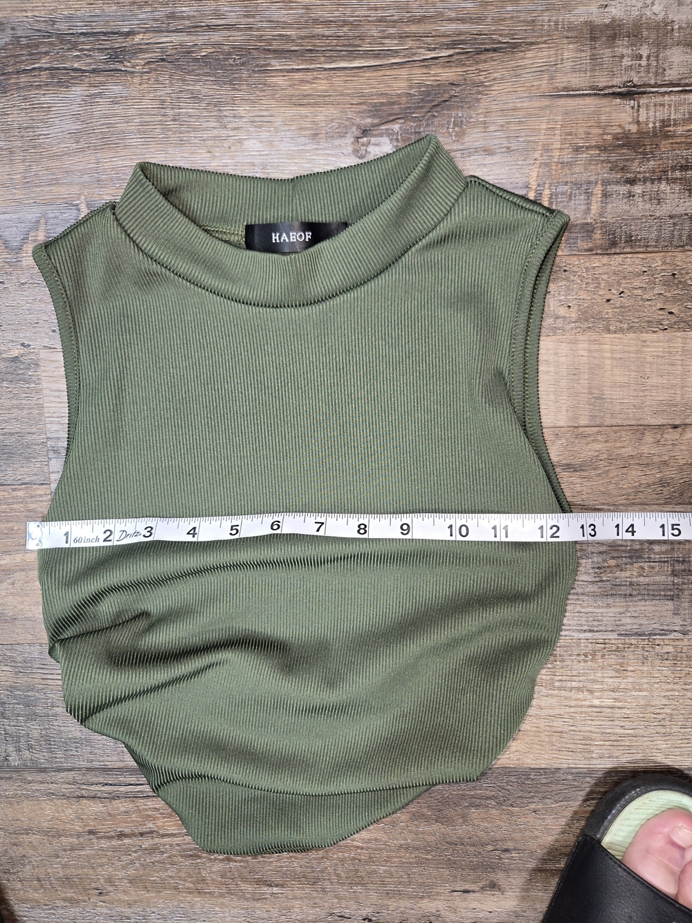 Olive Ribbed Mock-Neck Tank - Picture 5 of 5